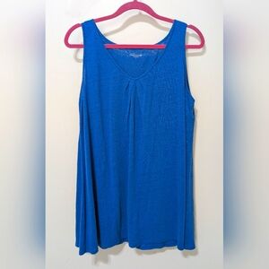 Eileen Fisher V-neck Blue Linen Sleeveless Tunic Sz L